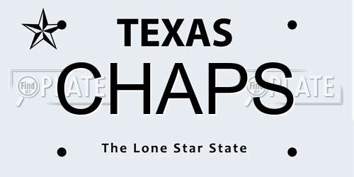 CHAPS Texas License Plate