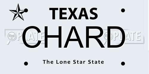 CHARD Texas License Plate