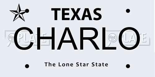 CHARLO Texas License Plate