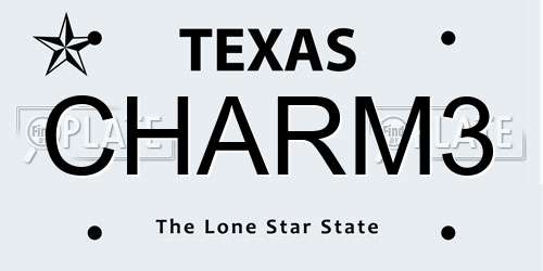CHARM3 Texas License Plate