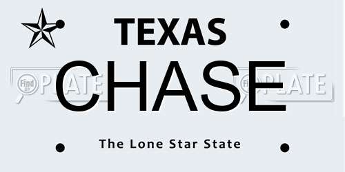 CHASE Texas License Plate