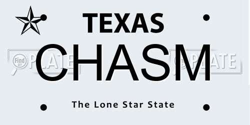 CHASM Texas License Plate