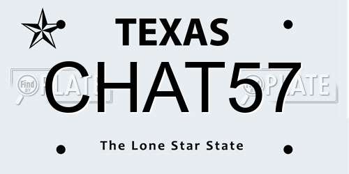 CHAT57 Texas License Plate
