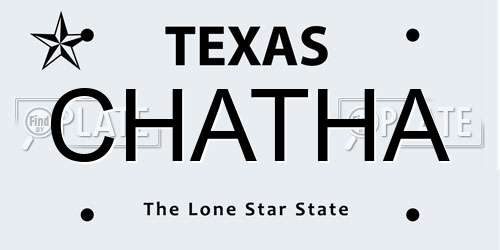CHATHA Texas License Plate