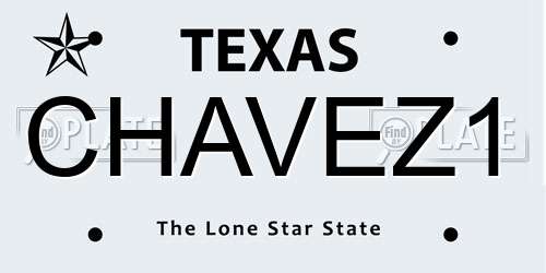 CHAVEZ1 Texas License Plate