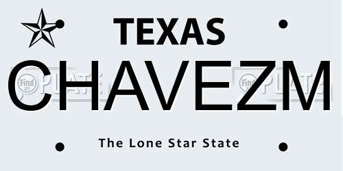 CHAVEZM Texas License Plate