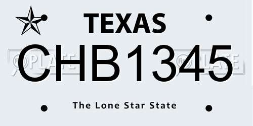 CHB1345 Texas License Plate