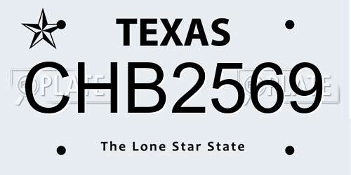 CHB2569 Texas License Plate