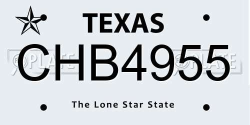 CHB4955 Texas License Plate
