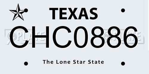 CHC0886 Texas License Plate