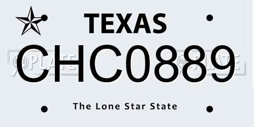 CHC0889 Texas License Plate