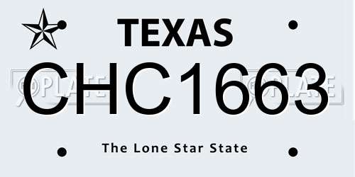 CHC1663 Texas License Plate