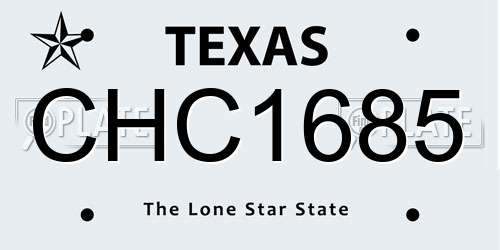CHC1685 Texas License Plate