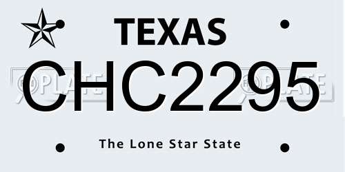 CHC2295 Texas License Plate