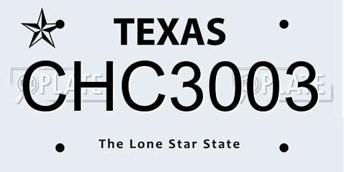 CHC3003 Texas License Plate