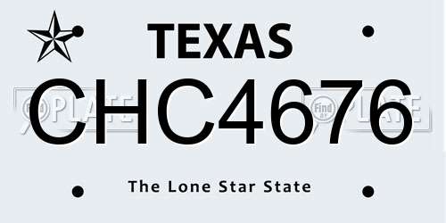 CHC4676 Texas License Plate