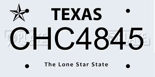 CHC4845 Texas License Plate