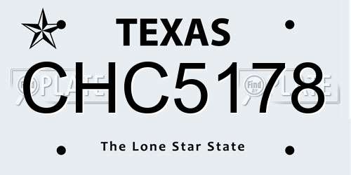 CHC5178 Texas License Plate