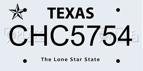 CHC5754 Texas License Plate