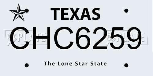 CHC6259 Texas License Plate