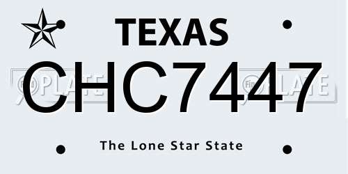 CHC7447 Texas License Plate
