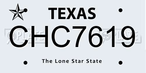 CHC7619 Texas License Plate