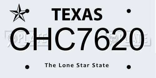 CHC7620 Texas License Plate
