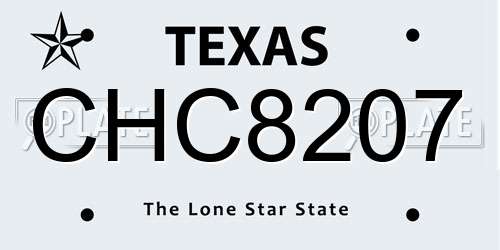 CHC8207 Texas License Plate