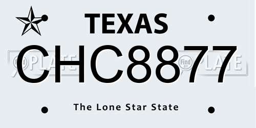 CHC8877 Texas License Plate