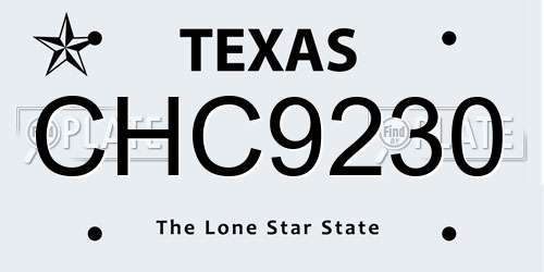 CHC9230 Texas License Plate
