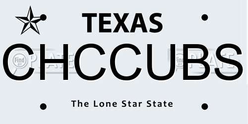CHCCUBS Texas License Plate