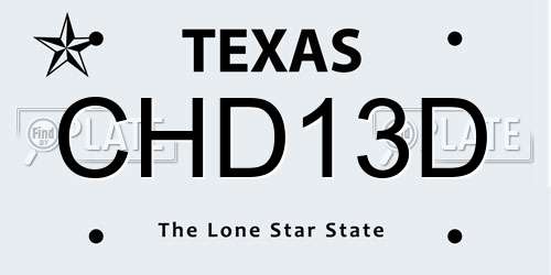 CHD13D Texas License Plate