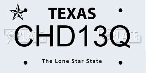CHD13Q Texas License Plate