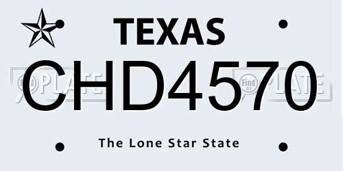 CHD4570 Texas License Plate