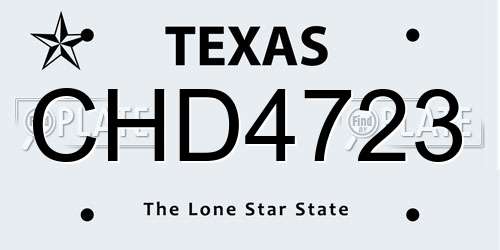 CHD4723 Texas License Plate