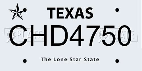 CHD4750 Texas License Plate
