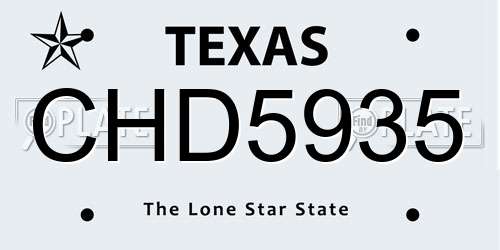 CHD5935 Texas License Plate