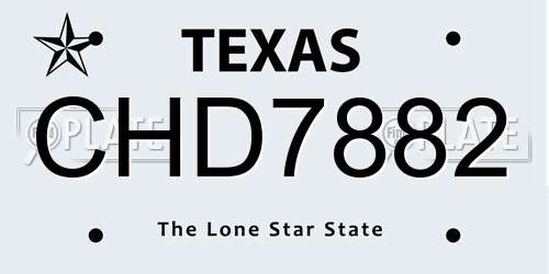 CHD7882 Texas License Plate