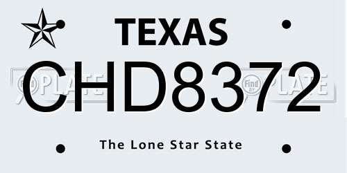 CHD8372 Texas License Plate