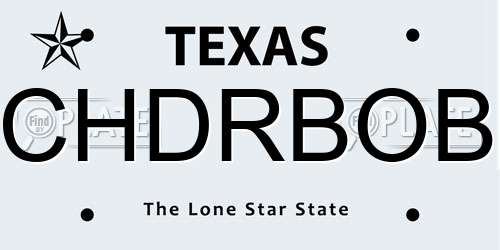 CHDRBOB Texas License Plate