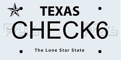 CHECK6 Texas License Plate