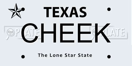 CHEEK Texas License Plate
