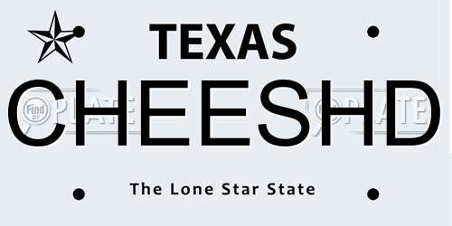 CHEESHD Texas License Plate