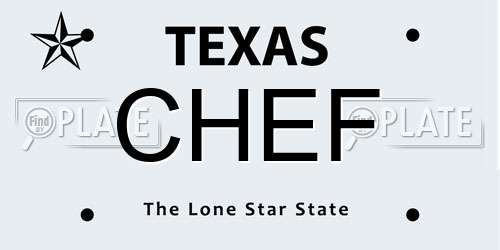 CHEF Texas License Plate