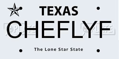 CHEFLYF Texas License Plate