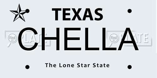 CHELLA Texas License Plate