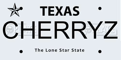 CHERRYZ Texas License Plate