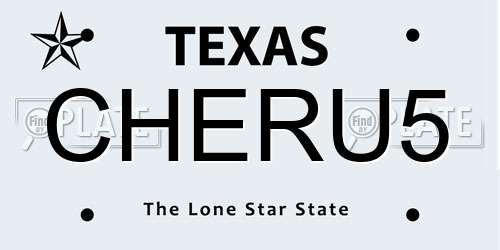 CHERU5 Texas License Plate