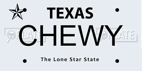 CHEWY Texas License Plate
