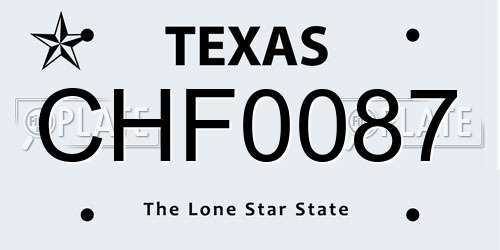 CHF0087 Texas License Plate